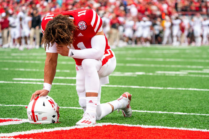 Casey Thompson 2022 Nebraska vs Oklahoma football USATSI_19063170
